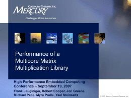 Performance of a Multicore Matrix Multiplication Library