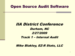 Using Open Source Software in Audits - EZ