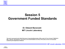 Session 5 Government Funded Standards
