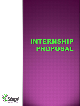 Proposal for your internship
