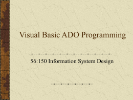 Visual Basic Programming I
