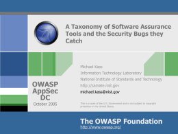 A Taxonomy of Software Assurance Tools and the …