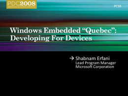 PC56 – Windows Embedded “Quebec”