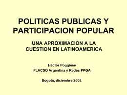 POLITICAS PUBLICAS Y PARTICIPACION POPULAR