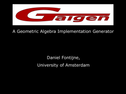 Gaigen talk - Universiteit van Amsterdam FNWI