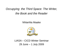 Occupying the Third Space: The Writer, the Book and the …