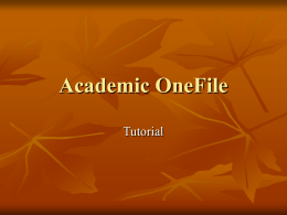 Academic OneFile - Biblioteca CIDE