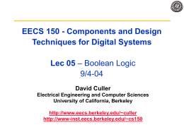 Combinational Logic - EECS Instructional Support Group
