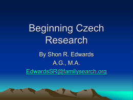 Beginning Czech Research