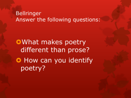 Bellringer Answer the following questions: