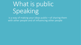 What is public Speaking