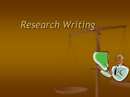 Research Writing - Metropolitan Community College