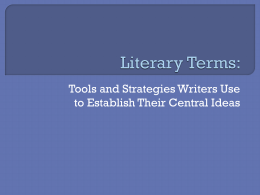 Literary Terms: - North Syracuse Central School District