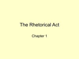 The Rhetorical Act - vox communications