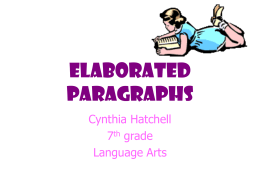 Elaborated Paragraphs - Powerpoint Presentations for …