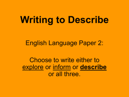 Writing to Describe - Wikispaces - lbec-english