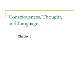 Consciousness, Thought, and Language