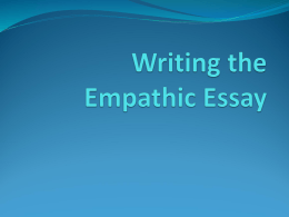 Writing the Emphatic Essay