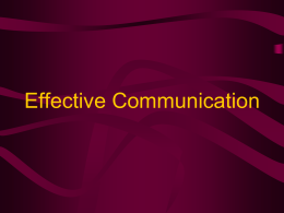 Effective Communication - Western Carolina University