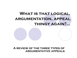 What is that logical, argumentation, appeal thingy again?