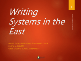 Writing Systems in the East