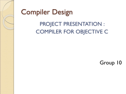 Compiler Design - Department of Computer Science and