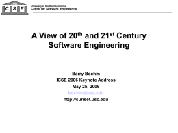 The Future of Systems Engineering and Software Processes