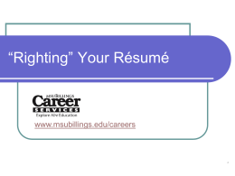 'Righting' Your Resume