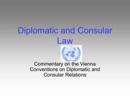 Diplomatic and Consular Law - Dipartimento di Scienze