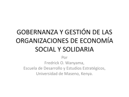 GOVERNANCE AND MANAGEMENT OF SOCIAL AND …