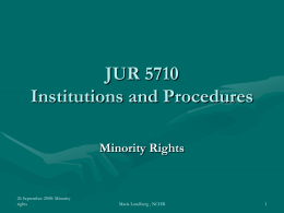 Minority Rights: International Standards
