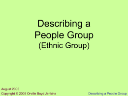 Describing a People Group