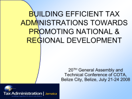 BUILDING EFFICIENT TAX ADMINISTRATIONS TOWARDS …