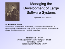 Managing the Development of Large Software Systems
