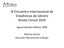 IX Encuentro de estadisticas de genero Ronda Censal 2010