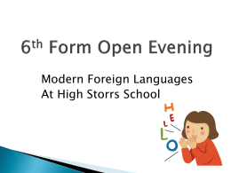 6th Form Evening - High Storrs School