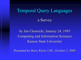 Temporal Query Languages
