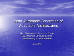 Adaptable Architecture Generation Using NFR Approach