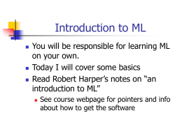 Introduction to ML - Princeton University Computer Science