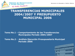 Comportamiento de las Transferencias Municipales 2004