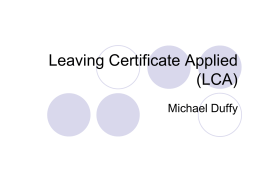Leaving Certificate Applied (LCA) - Home