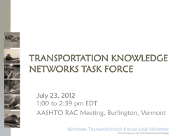 Transportation Knowledge Networks TF PowerPoint …
