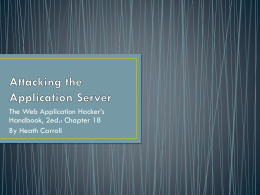 Attacking the Application Server