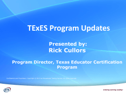 TExES Exam Changes - Angelo State University