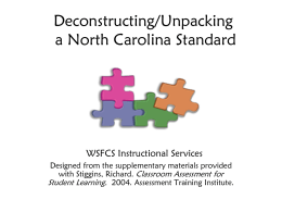 Deconstructing a North Carolina Algebra I Standard