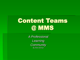 Content Teams @ MMS