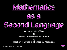 Mathematics as a Second Language