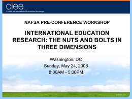 NAFSA PRE-CONFERENCE WORKSHOP #11 RESEARCH …