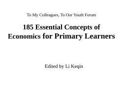 Primary Concepts of Economics for Economics Learner