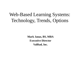 Web-Based Learning Systems: Technology, Trends, …